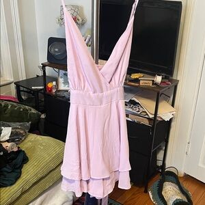 Elegant Light Pink Sleeveless Dress